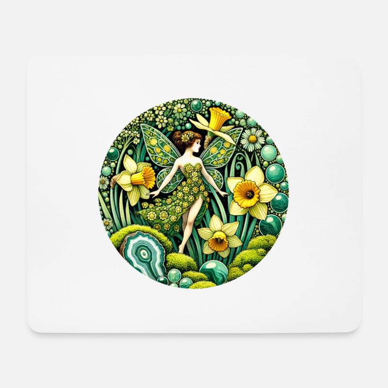 Narzisse Fee - Mousepad (Querformat) - Weiß