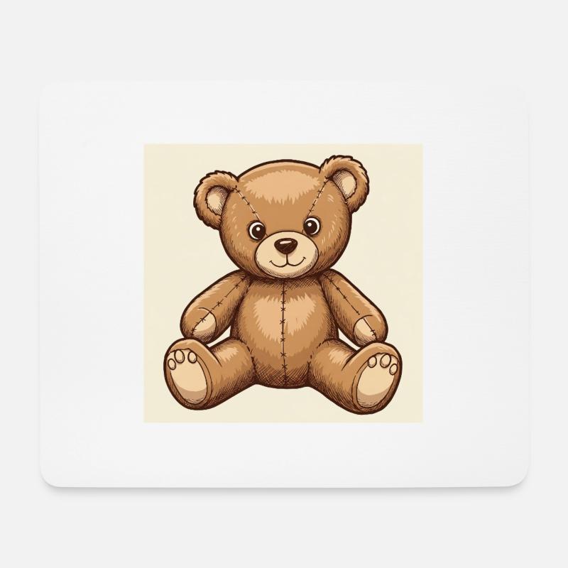 Süßer Kuschel-Teddybär - Mousepad (Querformat) - Weiß