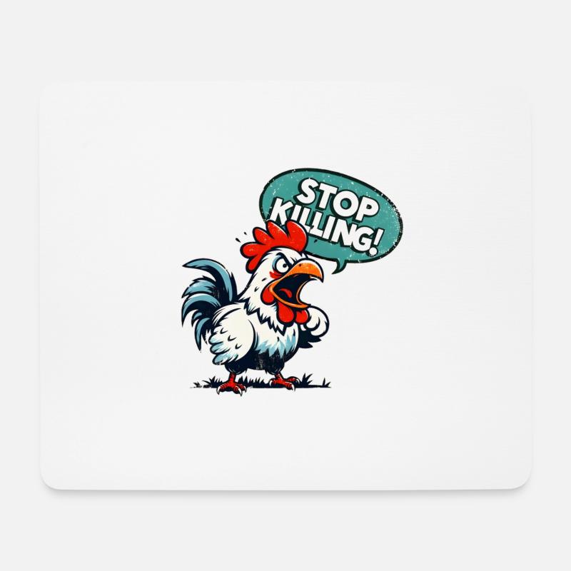 Hör auf zu töten ! - Mousepad (Querformat) - Weiß