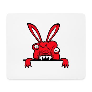 Lapin Monstre Mal Dangereux Cool Halloween Horreur - Tapis de souris (format paysage) - blanc - Devant