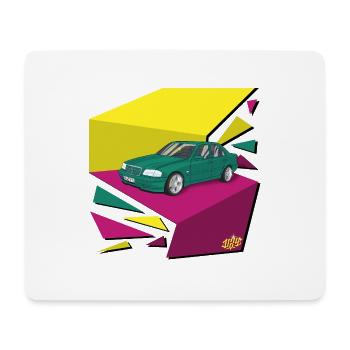 Funky 90‘s car - Mousepad (Querformat) - Weiß - Vorne