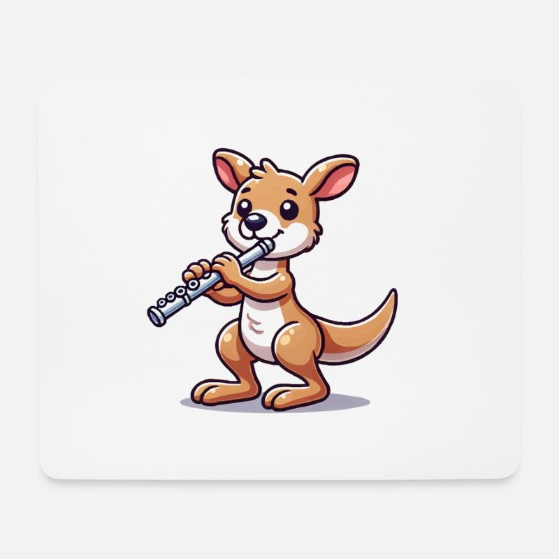 kangeroo flöte - Mousepad (Querformat) - Weiß