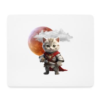 Knight Kitten Under Lunar Moon - Mouse Pad (horizontal) - white - Front