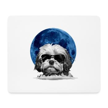 Lunar Pup Shades - Mouse Pad (horizontal) - white - Front
