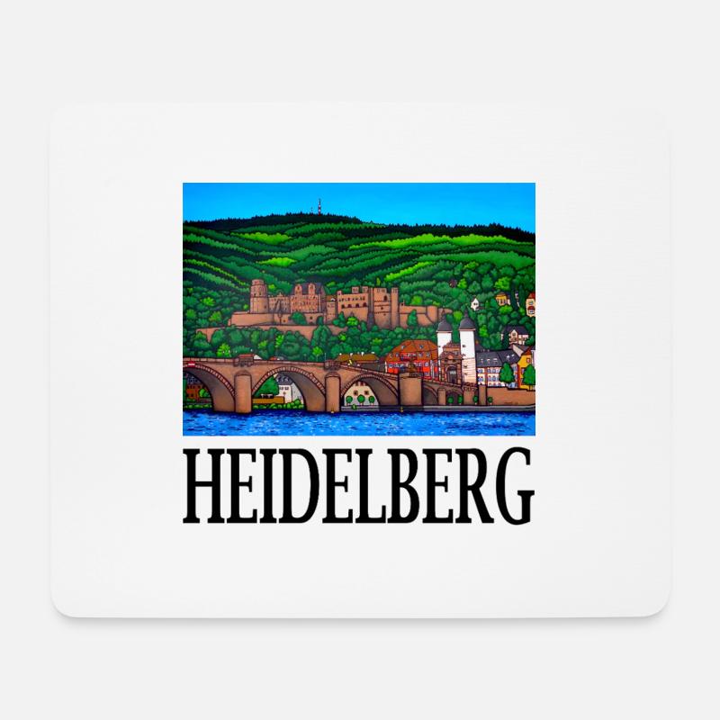 Heidelberg Alte Brücke und Schloss - Mousepad (Querformat) - Weiß