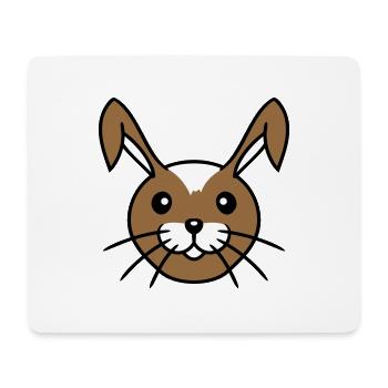 Hase Lustig Gesicht Lächeln glücklich freundlich - Mousepad (Querformat) - Weiß - Vorne