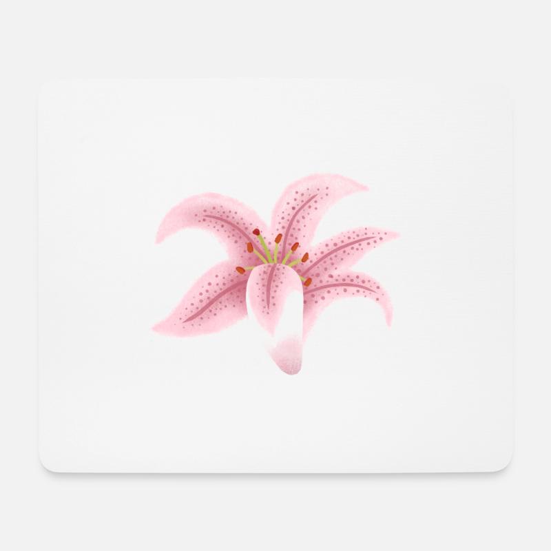 fleur de lys rose - Tapis de souris (format paysage) - blanc