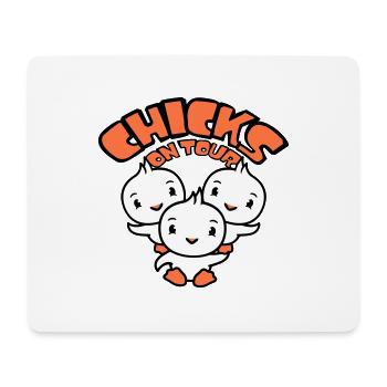 3 Vögel Chicks on Tour Spruch Party Girls Frauen - Mousepad (Querformat) - Weiß - Vorne
