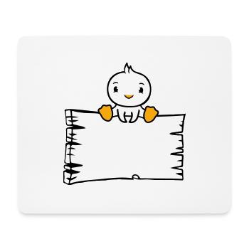Bird Sitting on Wooden Sign Text Sign Frame Cute - Mouse Pad (horizontal) - white - Front