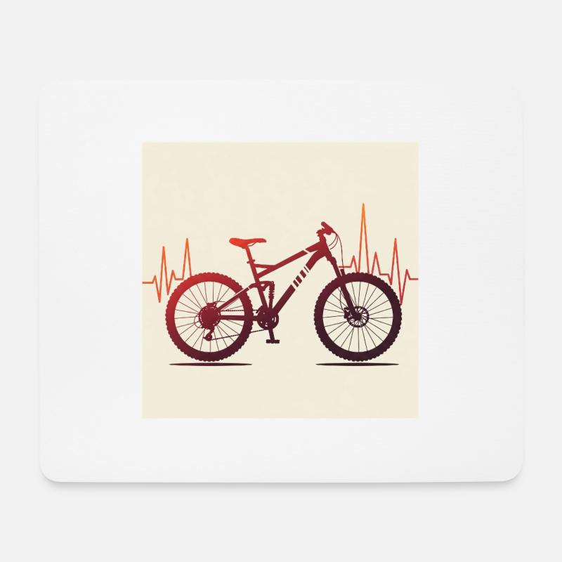 Herzschlag & Adrenalin – Mountainbike-Liebe - Mousepad (Querformat) - Weiß