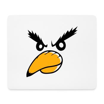 Rabe Vogel guckt böse cool lustig Comic Humor Spaß - Mousepad (Querformat) - Weiß - Vorne