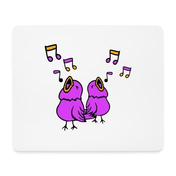 Singvögel singen Musiknoten Spatz zwitschern Musik - Mousepad (Querformat) - Weiß - Vorne