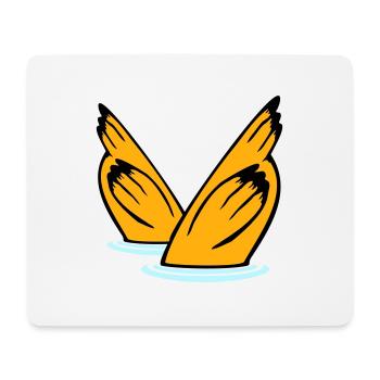 2 ducks diving underwater head lake drinking water - Mouse Pad (horizontal) - white - Front