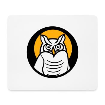 Owl Bird Eagle Owl Sun Moon Night Full Moon Round Logo - Mouse Pad (horizontal) - white - Front