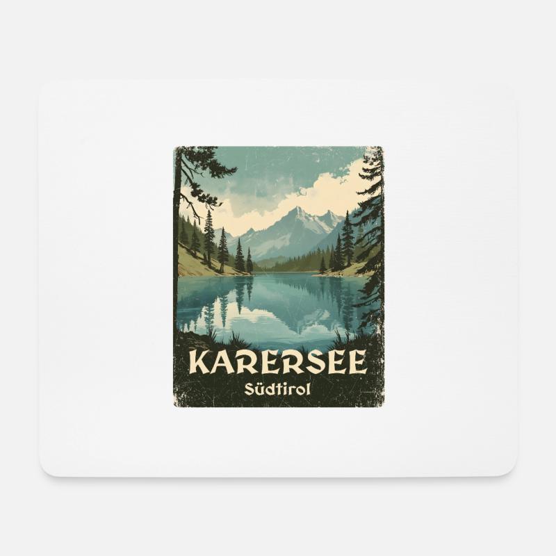 Karersee - Mousepad (Querformat) - Weiß