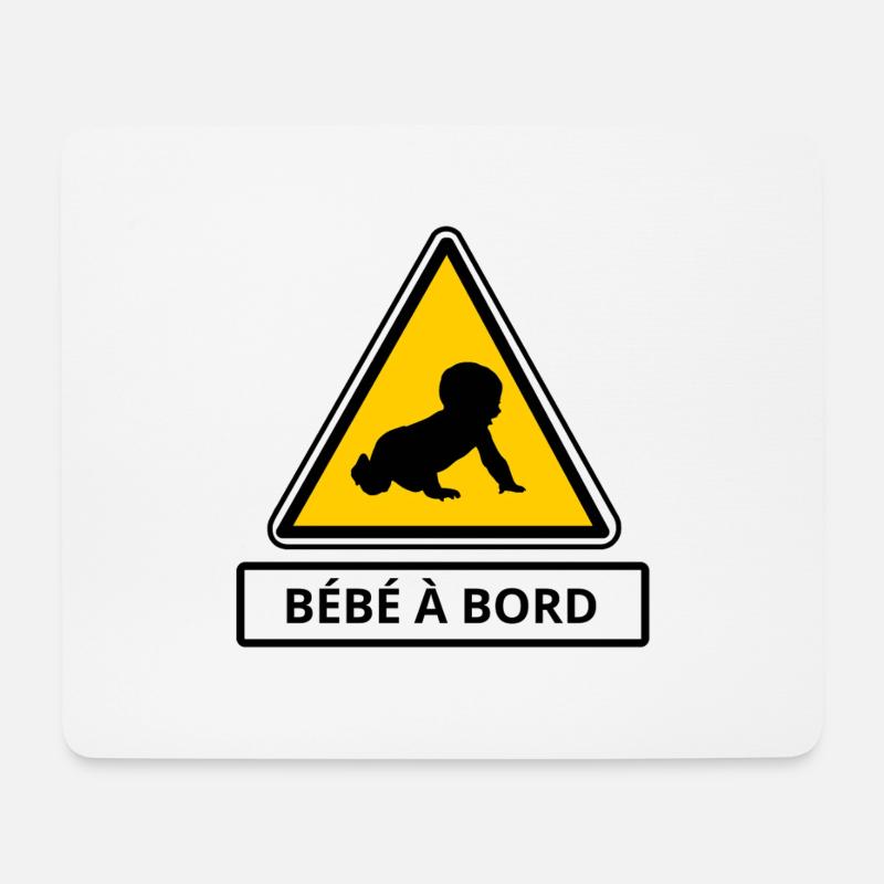 Baby an Bord - Mousepad (Querformat) - Weiß