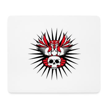 Owl Eagle Owl Cool Skull Skull Halloween Tattoo - Mouse Pad (horizontal) - white - Front