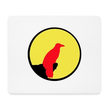 oiseau assis lune la nuit falaise loup-garou loup hurlant - Tapis de souris (format paysage) - blanc - Devant
