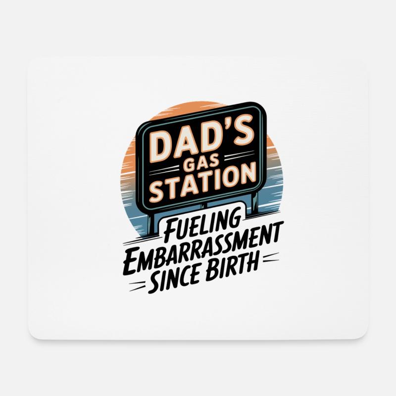 Dad's Gas Station - Mousepad (Querformat) - Weiß
