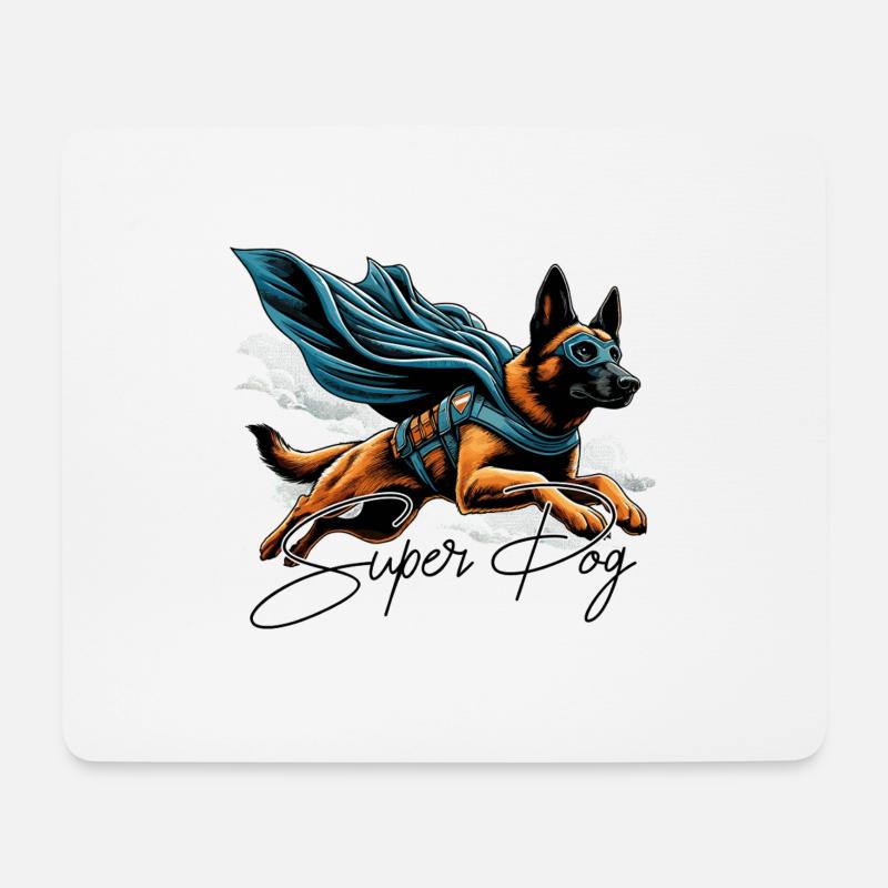 Super Hund Belgischer Schäferhund Cape Geschenk - Mousepad (Querformat) - Weiß