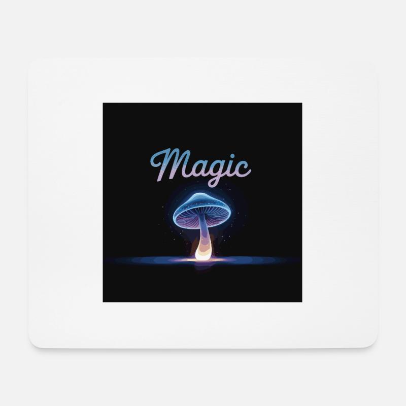 Magischer Pilz im Sternenlicht - Mousepad (Querformat) - Weiß