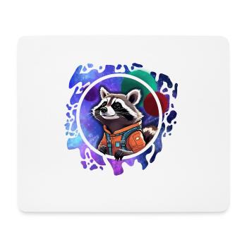 Weltraum-Raccoon mit Astronautenanzug - Mousepad (Querformat) - Weiß - Vorne
