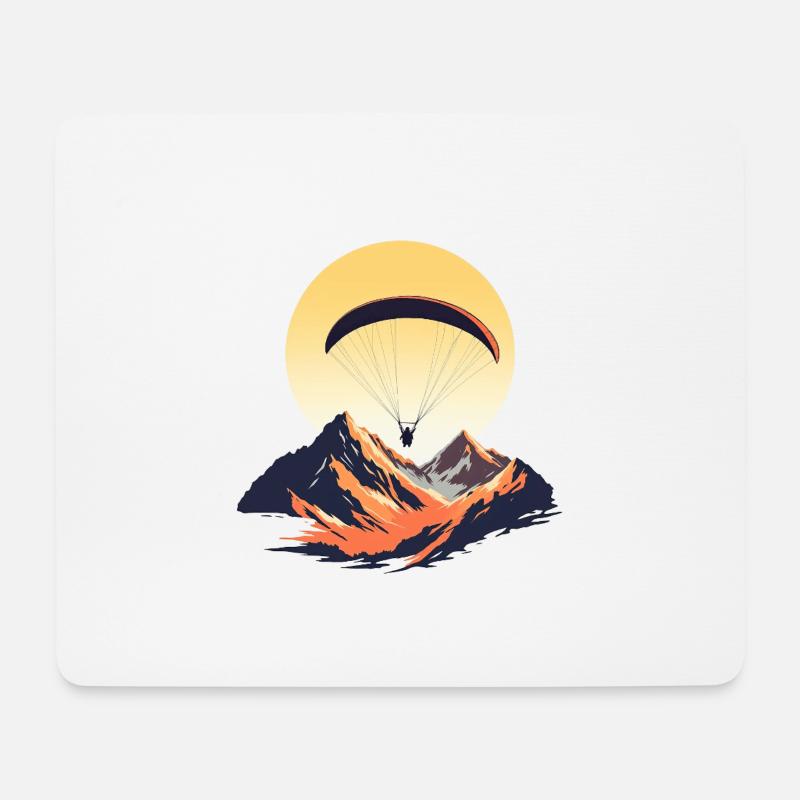Paraglider Sonnenuntergang - Mousepad (Querformat) - Weiß