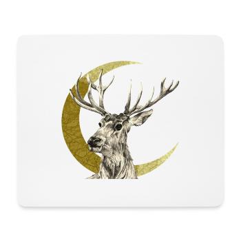 Cerf - Tapis de souris (format paysage) - blanc - Devant