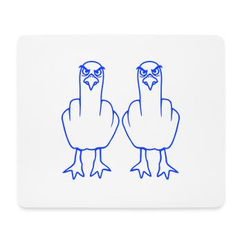 2 Seagulls Middle Finger Insult Stinkfinger Team - Mouse Pad (horizontal) - white - Front