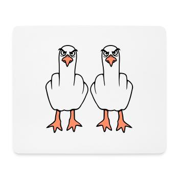 2 Seagulls Middle Finger Insult Stinkfinger Team - Mouse Pad (horizontal) - white - Front