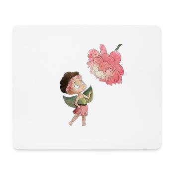 Zauberhafte Fee mit Pfingstrose - Mousepad (Querformat) - Weiß - Vorne