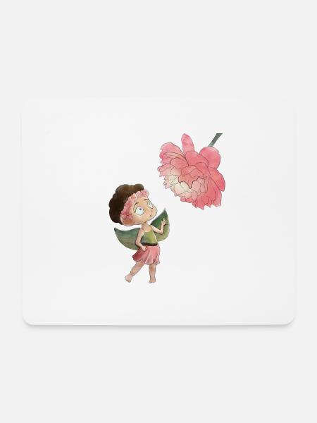 Magical fairy with peony - Mouse Pad (horizontal) - white