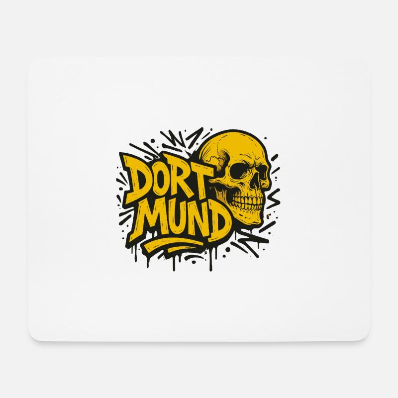 Dortmund Totenkopf Graffiti - Mousepad (Querformat) - Weiß