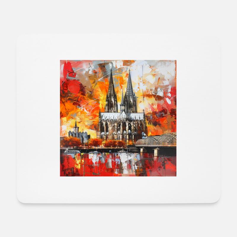 Kölner Dom Stadt Skyline Rhein Brücke Schiff Museu - Mousepad (Querformat) - Weiß