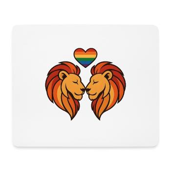 L’amour du lion – Fier et puissant - Tapis de souris (format paysage) - blanc - Devant