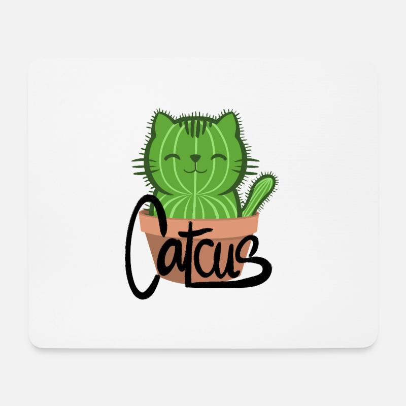 Catcus - Mousepad (Querformat) - Weiß