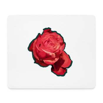 Rote Rose - Mousepad (Querformat) - Weiß - Vorne