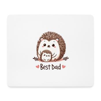 Bester Papa Igel - Mousepad (Querformat) - Weiß - Vorne