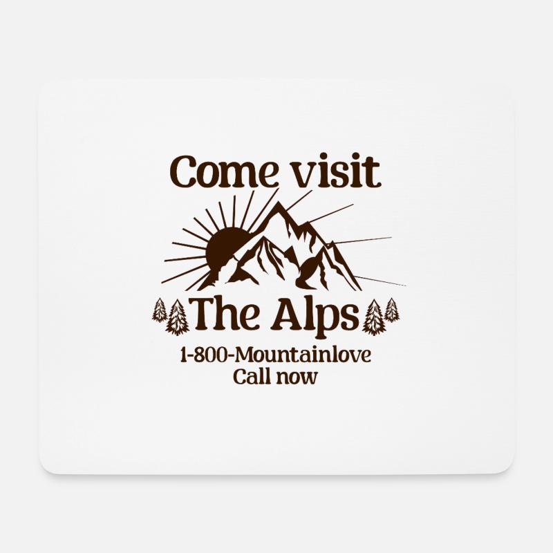 Come visit the alps - Mousepad (Querformat) - Weiß
