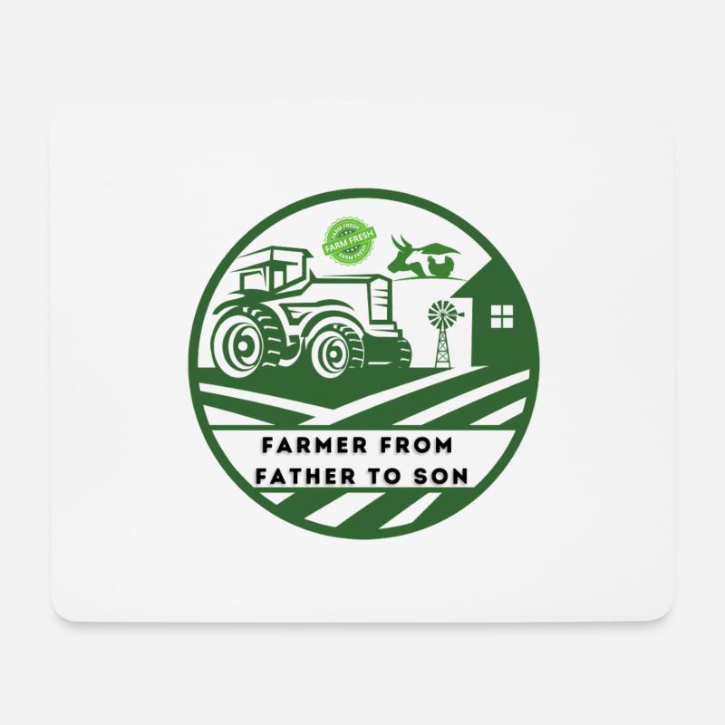 Landwirtschaftliche Hinterlassenschaft vom Vater auf den Sohn - Mousepad (Querformat) - Weiß