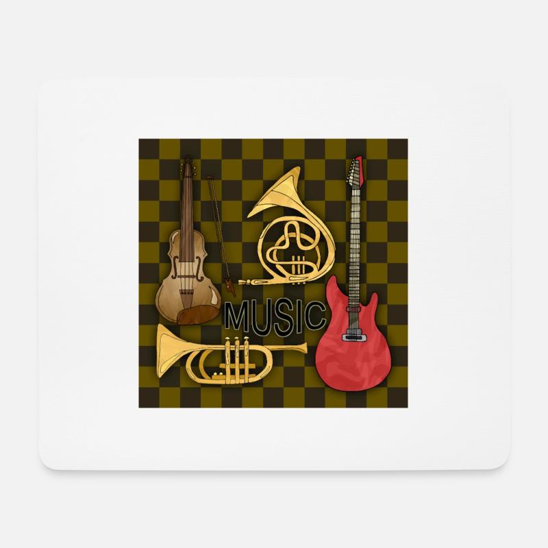 Instruments de musique - Tapis de souris (format paysage) - blanc