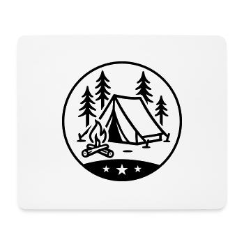 Zelt Lagerfeuer Camping - Mousepad (Querformat) - Weiß - Vorne