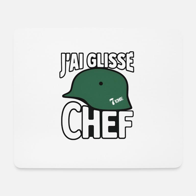 j’ai Glissé chef - Tapis de souris (format paysage) - blanc