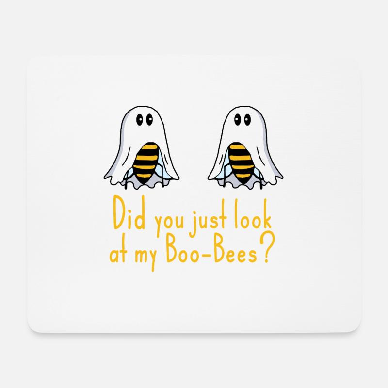 Boobees Boobs funny saying - Mouse Pad (horizontal) - white
