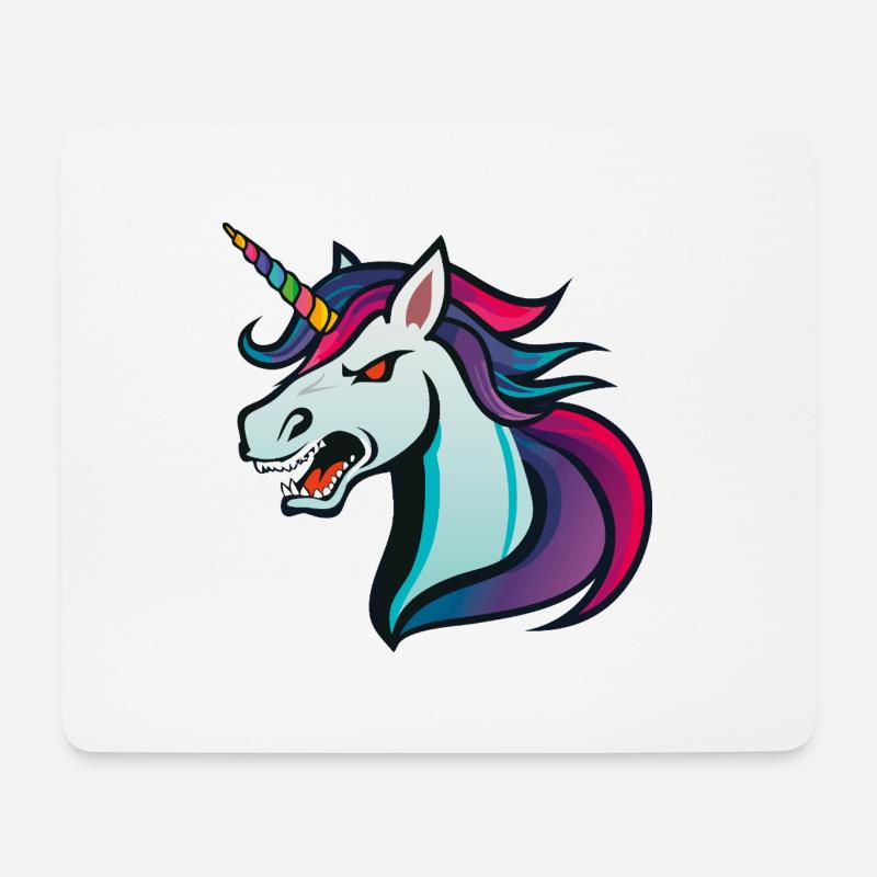 Unicorn Evil - Mousepad (Querformat) - Weiß