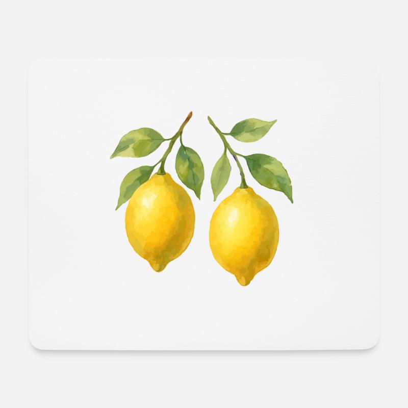 zitronen - Mousepad (Querformat) - Weiß