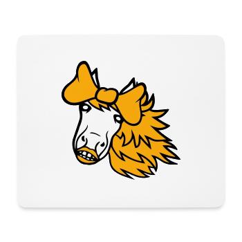 cheval mignon poney fille femelle fille cheval fille - Tapis de souris (format paysage) - blanc - Devant