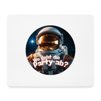 Weltraum-Partyfrage mit Astronaut - Mousepad (Querformat) - Weiß - Vorne