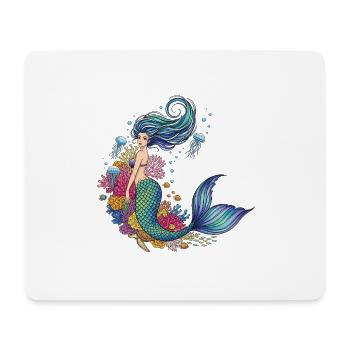 Sirène - Tapis de souris (format paysage) - blanc - Devant