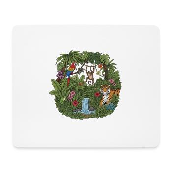 Tropischer Dschungelb underestimated Tiermix - Mousepad (Querformat) - Weiß - Vorne